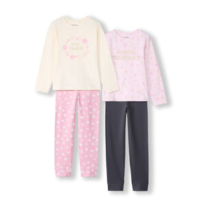 Set de 2 pyjamas longs fantaisie en jersey pour fille  Main Set de 2 pyjamas longs fantaisie en jersey pour fille