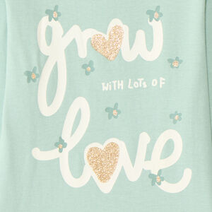 Camiseta de manga larga para bebé niña con estampado brillante y divertido. 