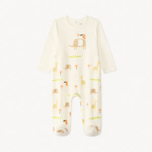 Pijama de manga larga de jersey con estampado de animales de la sabana para bebé niño 