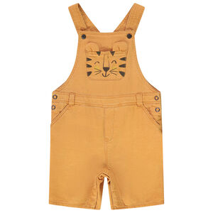Salopette courte print ludique tigre pour bébé garçon 