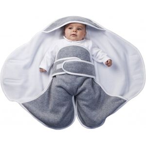 Couverture enveloppante Babynomade Fleece T2 - Taupe/Ciel 