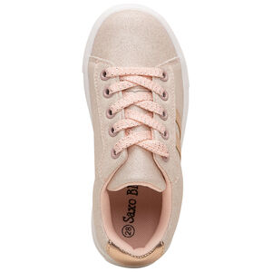 Zapatillas de lona iridiscentes con suela con volumen y bandas brillantes 