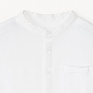 Camisa de manga corta con cuello mao de tela niño 