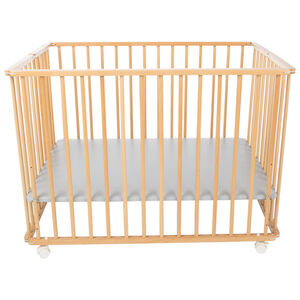 Parque plegable de madera Pocket barnizado 