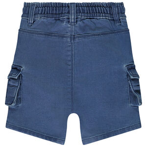 Bermudas efecto denim liso con bolsillos cargo para bebé niño 