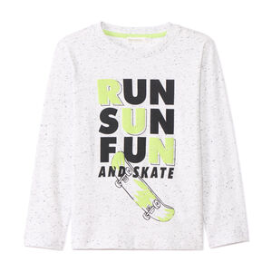 T-shirt manches longues effet neps print skate pour garçon  Main T-shirt manches longues effet neps print skate pour garçon