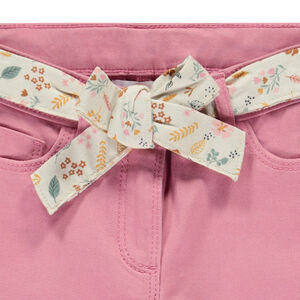 Pantalón slim con cinturilla estampada para niña  Main Pantalón slim con cinturilla estampada para niña