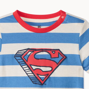 Camiseta de manga corta a rayas con logo Superman Warner para bebé niño 