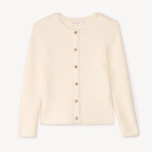 Chaleco de punto acanalado efecto peluche para niña 