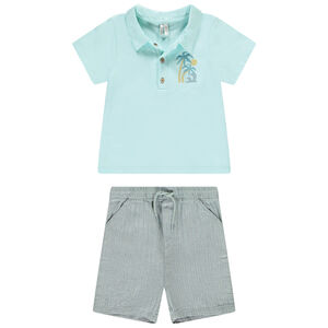 Conjunto de 2 piezas con bermuda fantasía para bebé niño 