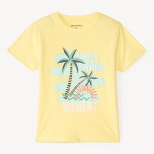 Camiseta de manga corta con estampado de palmera para niño. 