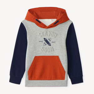 Sudadera con capucha para niño a bloques de color 