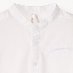 Camisa de manga corta unida con cuello mao para bebé niño 