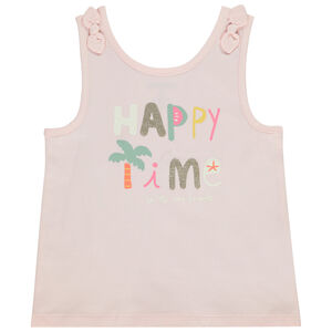 Camiseta sin mangas con lazos y estampado fantasía para bebé niña 