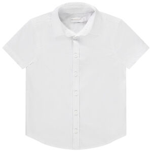 Camisa de algodón blanca de manga corta 