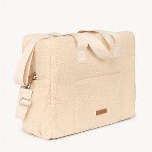 Sac à langer en bouclette avec bandoulière réglable 