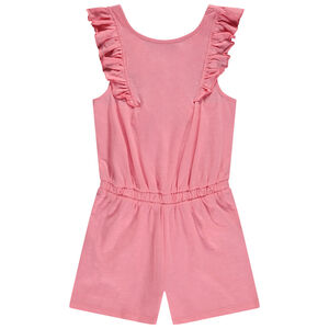 Combishort liso con tirantes ajustables en la espalda para niña  Main Combishort liso con tirantes ajustables en la espalda para niña