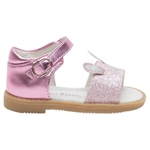 Sandalias brillantes con orejas de relieve 