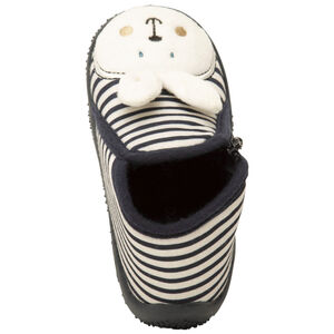 Pantuflas tipo botín con rayas y parche motivo conejo para bebé 