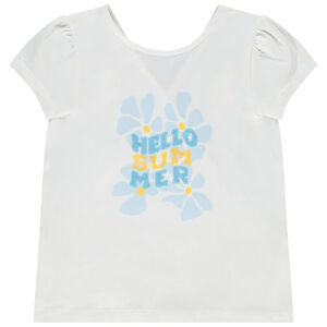 Camiseta de manga corta con lentejuelas y espalda cruzada para niña  Main Camiseta de manga corta con lentejuelas y espalda cruzada para niña