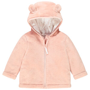 Chaqueta de felpa con capucha para niña bebé 