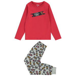 Pijama de 2 piezas de manga larga con estampado para niño 