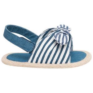 Sandalias suaves a rayas con lazo para niña bebé  Main Sandalias suaves a rayas con lazo para niña bebé