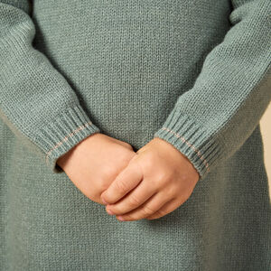 Vestido de manga larga de punto liso para bebé niña 