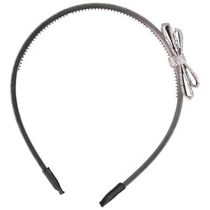 Serre-tête à nœud argenté pour fille 