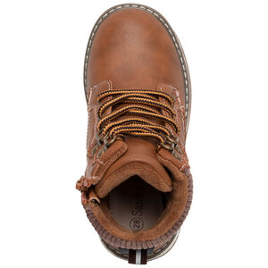 Botines con cordones y cremallera - color cámel 