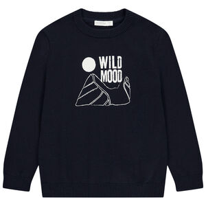 Jersey de punto liso con estampado fantasía para niño 