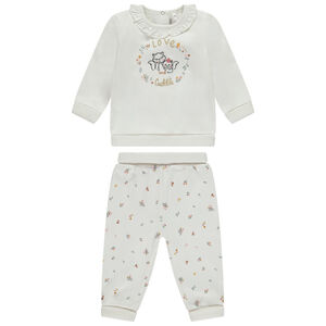 Conjunto de camiseta de manga larga con estampado + pantalón para bebé niña 