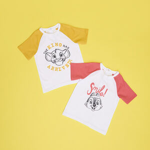 Camiseta de manga corta raglán de jersey con estampado de Tic & Tac Disney para bebé niño 