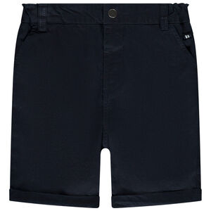 Bermudas de corte chino unicolor en algodón texturizado para bebé niño 