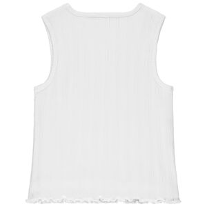 Camiseta sin mangas lisa de punto acanalado con cuello fantasía niña 
