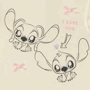 Camiseta de manga corta para bebé niña Stitch y Angel de Disney 