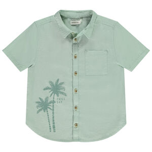 Camisa de manga corta con estampado de palmeras fantasía para niño 