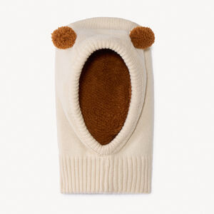 Cagoule en tricot doublé et pompons ludiques bébé garçon  