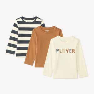Lote de 3 camisetas de manga larga para bebé niño 