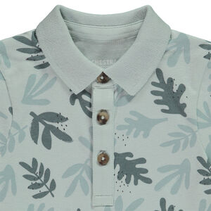 Polo manga corta estampado follaje para bebé niño 