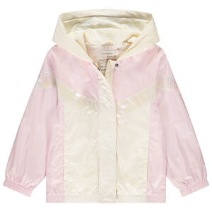 Chaqueta cortavientos de tela arrugada efecto color block para niña  Main Chaqueta cortavientos de tela arrugada efecto color block para niña