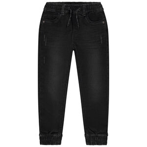 Jean style jogger en denim avec ceinture et chevilles rib pour garçon 
