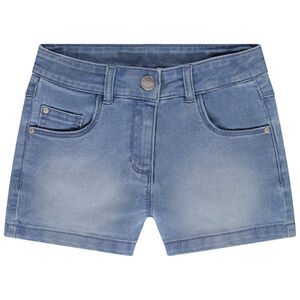 Short vaquero efecto lavado para niña 