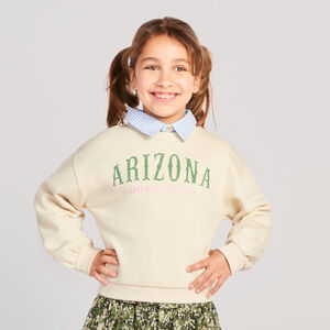 Sweat molleton uni fantaisie pour fille  Main Sweat molleton uni fantaisie pour fille