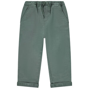 Pantalón de tela liso forrado para bebé niño 