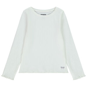 Camiseta de manga larga acanalada con nudo bordado para niña 