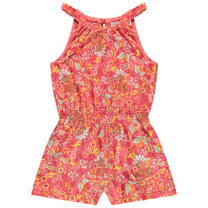 Pelele corto estampado de flores fantasía para niña 
