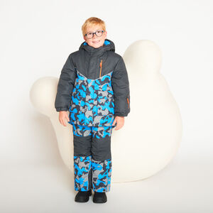 Pantalón de esquí con estampado de camuflaje y tirantes desmontables para niño 