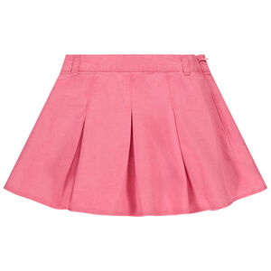 Falda corta efecto plisado en popelina para niña 