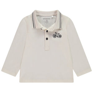 Polo de manga larga con bordado de bicicleta para bebé niño 